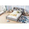 MAYEERTY Full Pine Wood Bed with Bookcase Headboard, Safety Guardrails Gray - 3 of 4