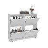 Opal 4-Door Shoe Rack Cabinet With Multiple Shelves, Modern Footwear Storage, White - 3 of 4