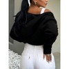 Women's Zip Up Crop Hoodies Long Sleeve Shirts Pullover Thermal Lined Hooded Sweatshirts - 2 of 4