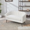 50.2" Chenille Loveseat ¨C Mid-Century Modern 2-Seater Accent Sofa with Channel Tufted Back, Metal Legs, Compact Settee for Living Room, Bedroom - 3 of 4