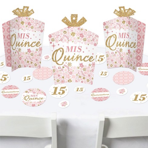 Big Dot of Happiness Mis Quince Anos - Quinceanera Sweet 15 Birthday Party Decor and Confetti - Terrific Table Centerpiece Kit - Set of 30