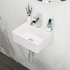 Dexmalle 13.6x11.6 Inch White Ceramic Rectangle Wall Mount Bathroom Sink - 3 of 4