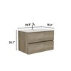 COWLOWN Black 29.9-in Contemporary Wall-Mounted Bathroom Vanity with Snow White & Natural Oak Finish, Silent Soft-Close Drawers - 4 of 4