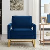 Velvet Accent Chair, Sofa Chair With Open Armrests, Metal Base, High Density Foam Modern Upholstered Sofa Chair For Living Room, Office, Waiting Room - 3 of 4