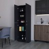 Gulches Elegant Black Cabinet with 4 Doors, 5 Hidden Shelves, Versatile Storage Solutions, 30" W x 15" D - 2 of 4