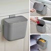 Hanging Small Trash Can with Stainless Steel Lid Space-Saving Garbage Can for Cabinet, Under Sink, RV, Bathroom Kitchen - 2 of 4