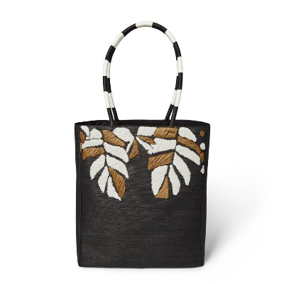 Woven Palm Tote Handbag Black - Tabitha Brown for Target