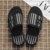 Santimon Men's Flat Slides Crisscross Back Strap Sandals Double Buckle Flip Flops Black - 4 of 4
