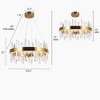 LNC Combrocollia 1-Lights 23.6" Mid-Century Modern Luxury Integrated LED Drum Crystal Chandelier, Polished Gold - 3 of 4