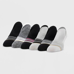 All Pro Women's 6pk Sport Liner Athletic Socks - White/Black/Gray 4-10 - 1 of 3