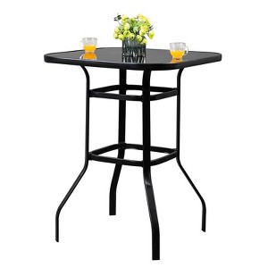 Karl Home Square Glass Outdoor Bar Table - 1 of 4