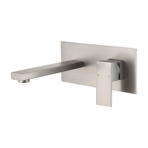 Cobbe Wall Mount Faucet for Bathroom Sink or Bathtub, Single Handle Brass Rough-in Valve Included, Brushed Nickel - 1 of 4