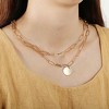 Unique Bargains Gold Tone Layered Necklaces Disc Pendant Paperclip Necklaces  For Women Teen Girl 1pc : Target