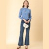 Allegra K Women's Smocked Cuffs Puff Sleeve Ruffled Neck Vintage Polka Dots Blouses - 3 of 4