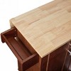 Mobile Kitchen Island Cart w/Drop Leaf Countertop, Rolling Kitchen Island Cart w/3 Drawers, Storage Cabinet, Brown - 4 of 4