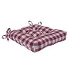 Kate Aurora Set of 2 Country Farmhouse Plaid Stain/Water Resistant Chair Cushions - 3 of 4