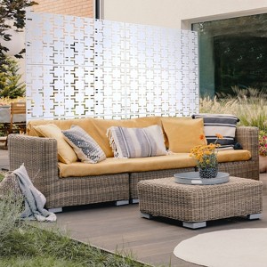 CAVINAS Patio Decorative Screen Metal Fence Privacy Screen with Square Pattern for Outside and Garden, 76" H×48" W - 1 of 4