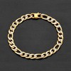 Crucible Men's Matte Finish Figaro Chain Gold Plated Steel Bracelet (7.5mm) - 8.5" - 3 of 4