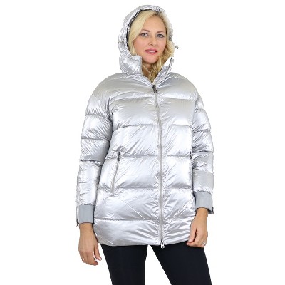 Spire By Galaxy Women's Modern Fit  Bubble Parka Jacket w/ Non Detachable Hood