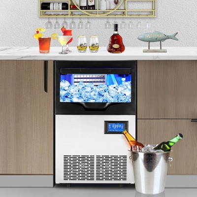Commercial Ice Maker Machine,IStainless Steel Construction, Self Cleaning Ice Maker for Home Bar