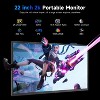 UPERFECT 22" Portable Monitor, 2560*1440P IPS Display w/ USB-C & HDMI, External Screen for Laptop, PC, Phone, Work & Entertainment - 2 of 4