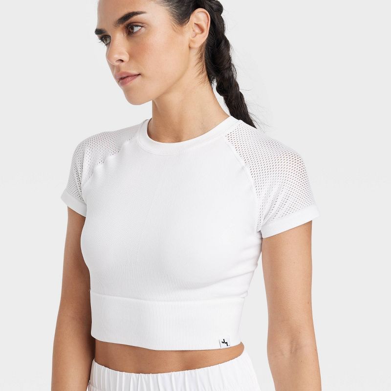 Women's Seamless Crop Short Sleeve Shirt - JoyLab™, 5 of 9