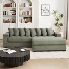 GDFStudio Macaulay Modern Wood and Corduroy Upholstered L-Shaped 3-Seat Sectional Sofa with 8 Pillows and 2 Armrest Storage - 2 of 4