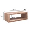 47.6" Rustic Rectangular Coffee Table with Beaded Edge and Open Shelf, Natural Wood Centerpiece for Living Room -3irtyhousy - 4 of 4