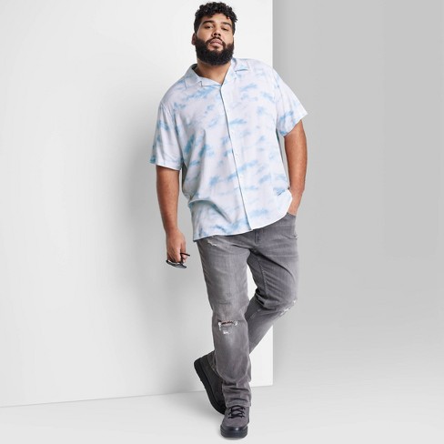 VSSSJ Shirts for Men Big and Tall Casual Button Down Short Sleeve