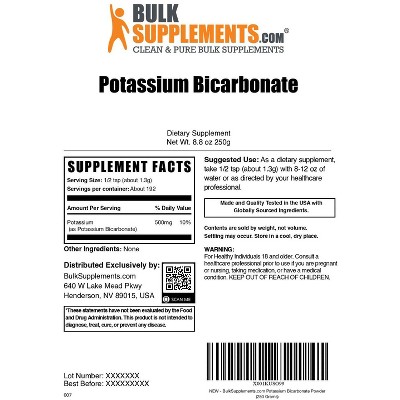 BulkSupplements Potassium Bicarbonate Powder
