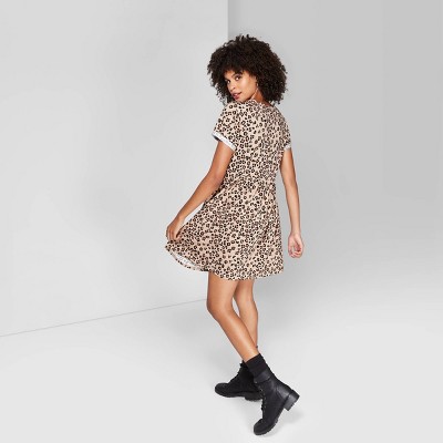 leopard print babydoll dress
