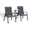 Outsunny Bistro Set Outdoor Furniture Set with Attached Middle Glass Coffee Table, Breathable Fabric Double Chairs for Balcony, Patio, Porch - 4 of 4
