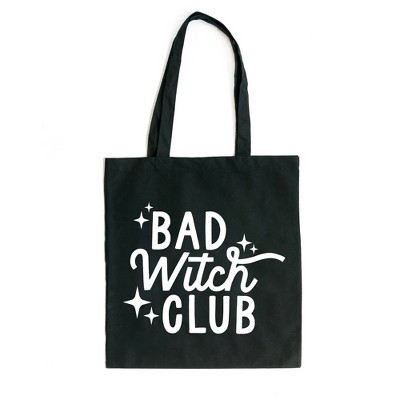 City Creek Prints Bad Witch Club Canvas Tote Bag - 15x16 - Black