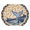 Earth Rugs Round Whale Tail Coaster – 7" Braided Jute Mat with Ocean-Inspired Design in Coastal Blues and Natural Earth Tones - 3 of 3