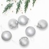 Northlight 2-Finish Christmas Glass Ball Ornaments - 3.25" (80mm) - Silver - 6ct - 2 of 4