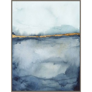 32" x 42" Coastal Horizon II by Victoria Borges Framed Canvas Wall Art Print - Amanti Art: Modern Lithograph, Polystyrene Frame - 1 of 4