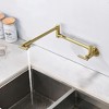 CLIHOME Wall Mounted Kitchen Faucet Double Handle 1.8 GPM Pot Filler Faucet with 2 Built- in Ceramic Cartridge - 4 of 4