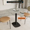 Round Dining Table with Sintered Stone Top and Square Stainless Steel Pedestal Base – Seats 2–3 People, Kitchen & Dining Room Table for Cafes - 4 of 4
