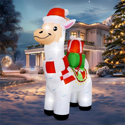 Joyfy 6 FT Christmas Llama Inflatable Decoration with Built-in LEDs, Blow Up Inflatables for Christmas Party Indoor, Outdoor, Yard, Garden, Lawn Decor