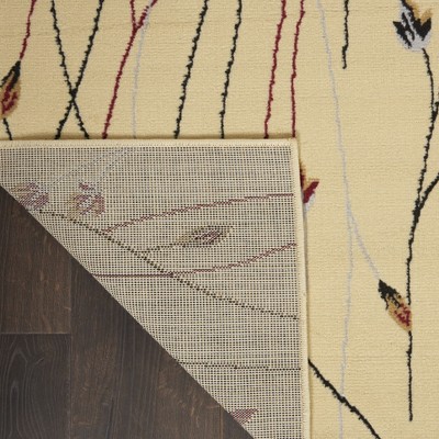 Cream Floral Synthetic 5' x 7' Area Rug