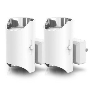 YANSUN 2-Pack 1W Plug-in Light-Controlled Night Light, Amber 1600K, Cylinder Up/Down Light, U.S. Two-Prong Plug, Electroplated Edge - 1 of 4