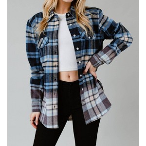 Women's Plaid Flannel Shirt - Panache - 1 of 3