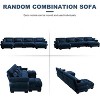 Christopher Knight Home Chasel  Modern 4 Seater Velvet 166" U Sofa with Bolstered Armrests and Two Movable Ottomans - 4 of 4