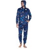 Ashford & Brooks Men's Adult Mink Fleece Hooded One-Piece Union Suit Pajamas - 2 of 4