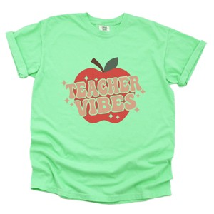 Simply Sage Market Teacher Vibes Apple Garment Dyed Tee - 1 of 4