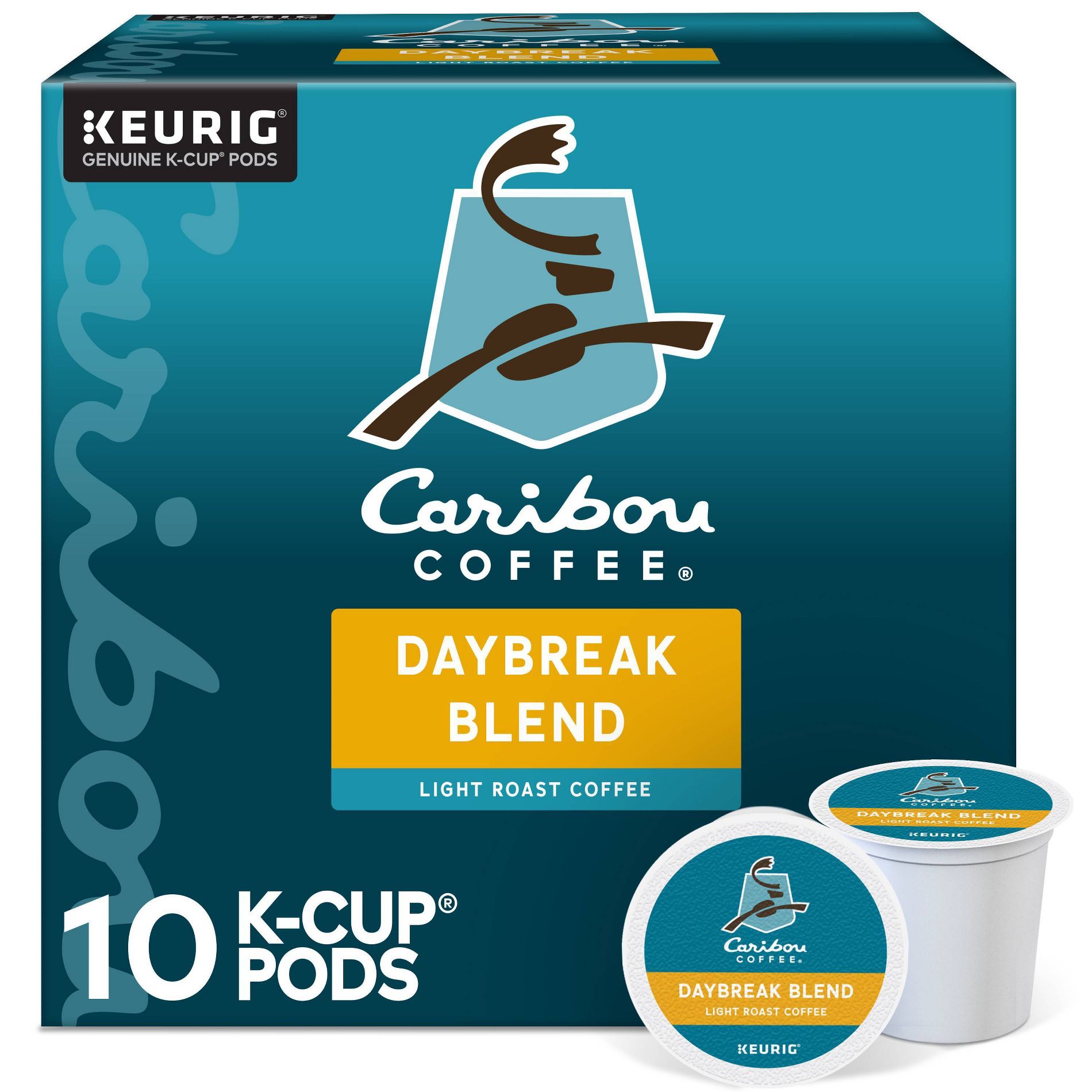 Caribou Coffee Daybreak Blend Light Roast Coffee Keurig K-Cup Coffee Pods