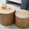 Set of 2 Nesting Round Coffee Tables with MDF and Veneer Tops, Modern Design for Living Room, Office, or Bedroom - 3 of 4