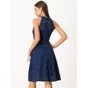 Allegra K Women's Lace Halter Neck Sleeveless Elegant Cocktail A-Line Dress - 3 of 4