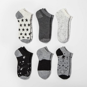 Women's Outerspace 6pk Low Cut Socks - Gray 4-10 - 1 of 1