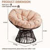 Karl Home | Brown Wicker Swivel Accent Chair With Beige Cushion - 2 of 4